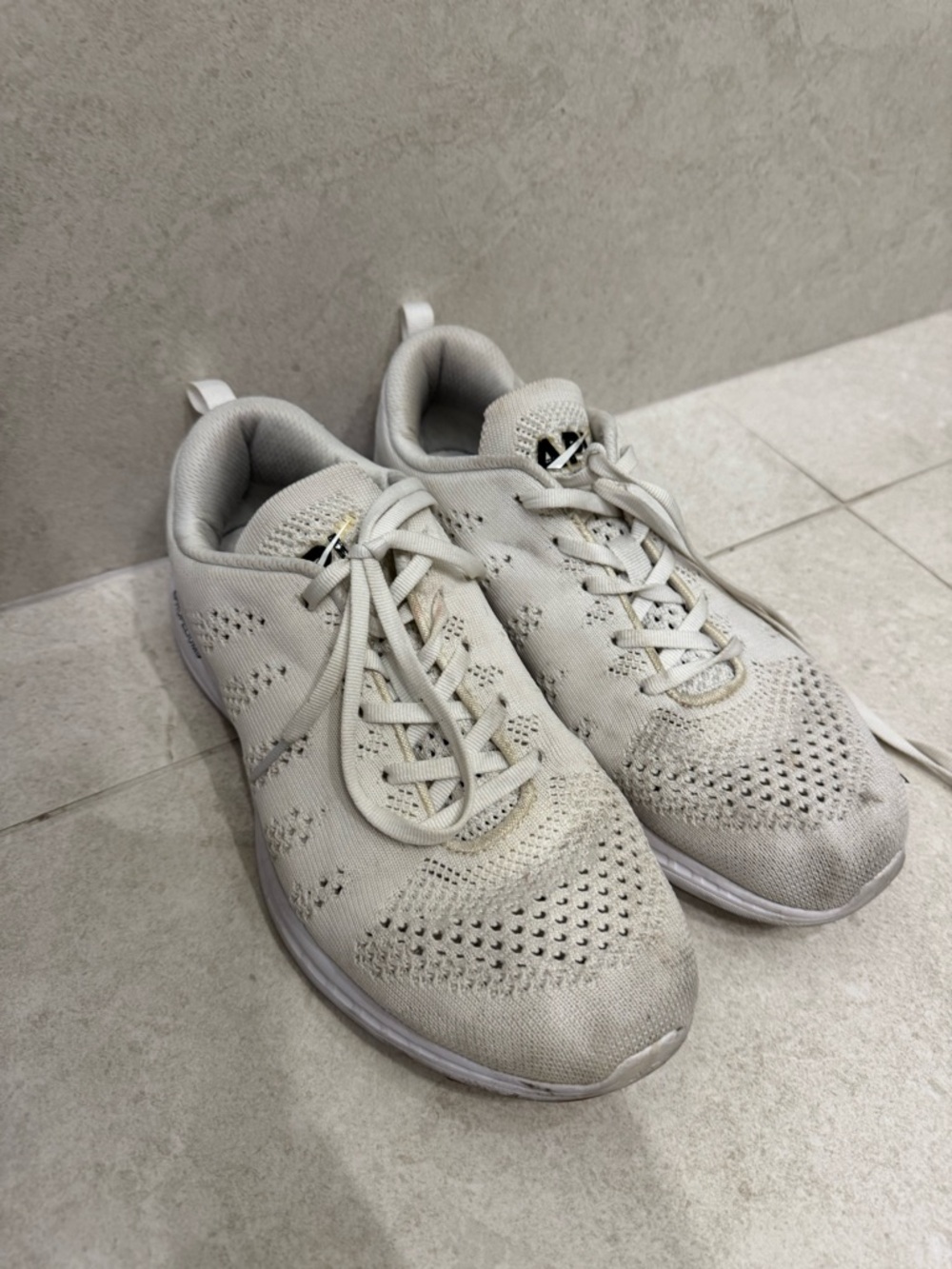 APL TechLoom Pro White Knit Sneakers